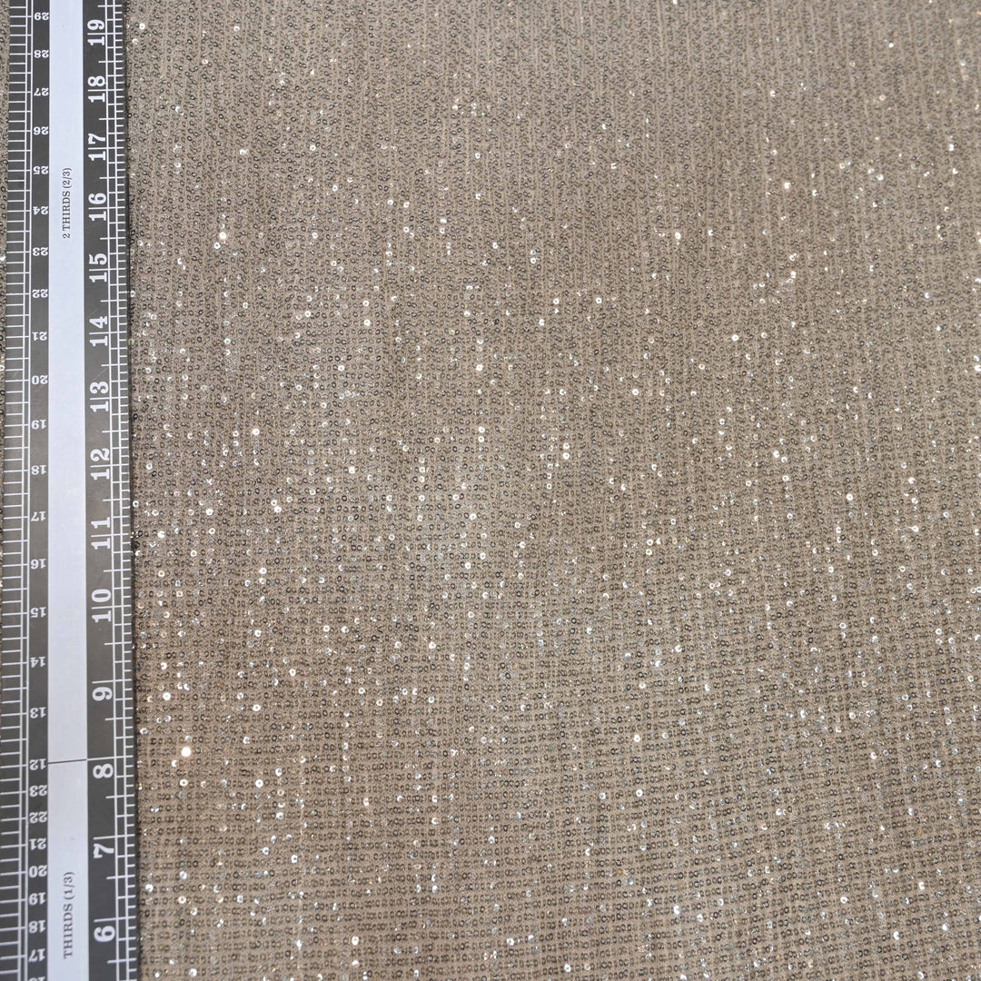 Starry Grey Dubai Imported Net Fabric with Sequins Embroidery