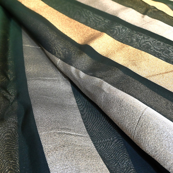 Premium Organza 4D Shade Zari Stripes Designer Fabric-VF0192-2