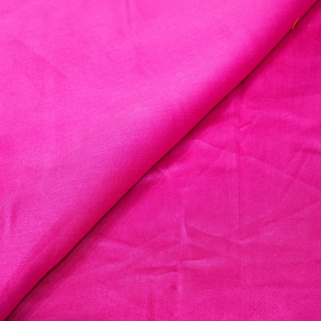 Hot Pink Colour 70gm Silk Chandei Fabrics