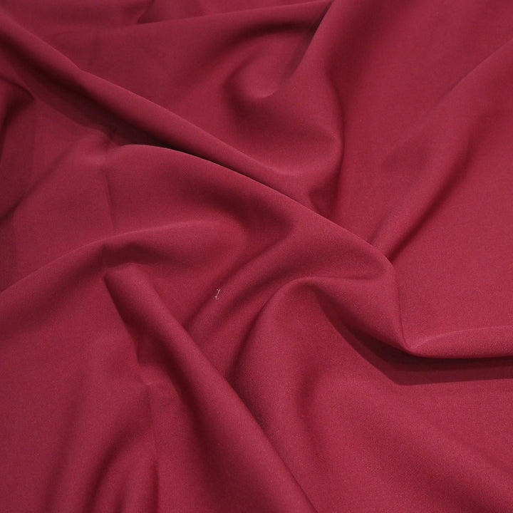 Vivid Burgundy Colour Banana Crepe Fabrics