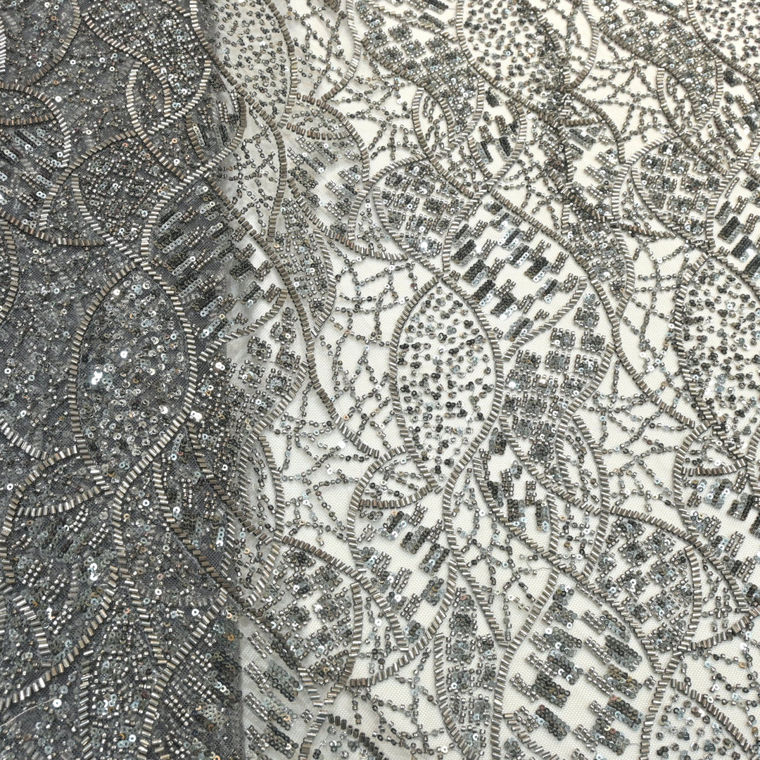 Imported Net Cutdana With Sequins Handwork Embroidery Fabrics