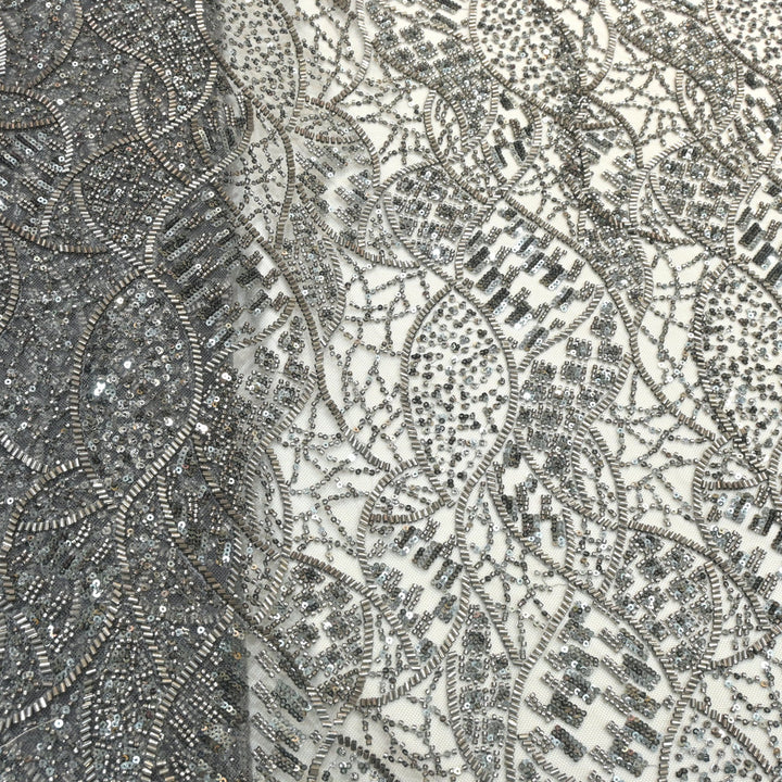 Imported Net Cutdana With Sequins Handwork Embroidery Fabrics