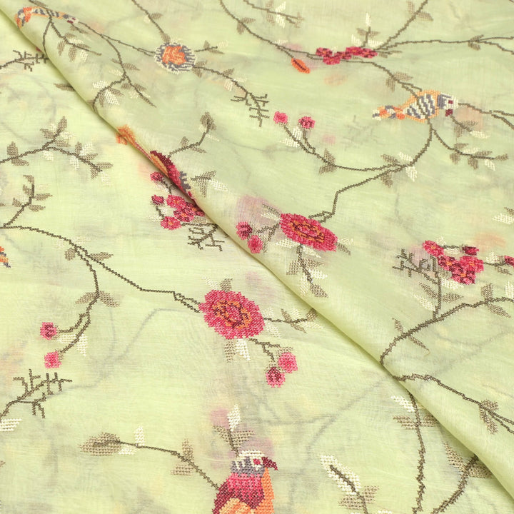 Mul Chanderi Crosstitch Embroidery Fabrics