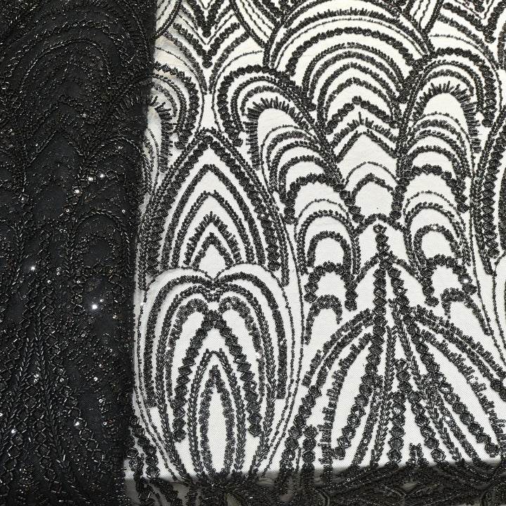 Imported Net Cutdana With Sequins Handwork Embroidery Fabrics
