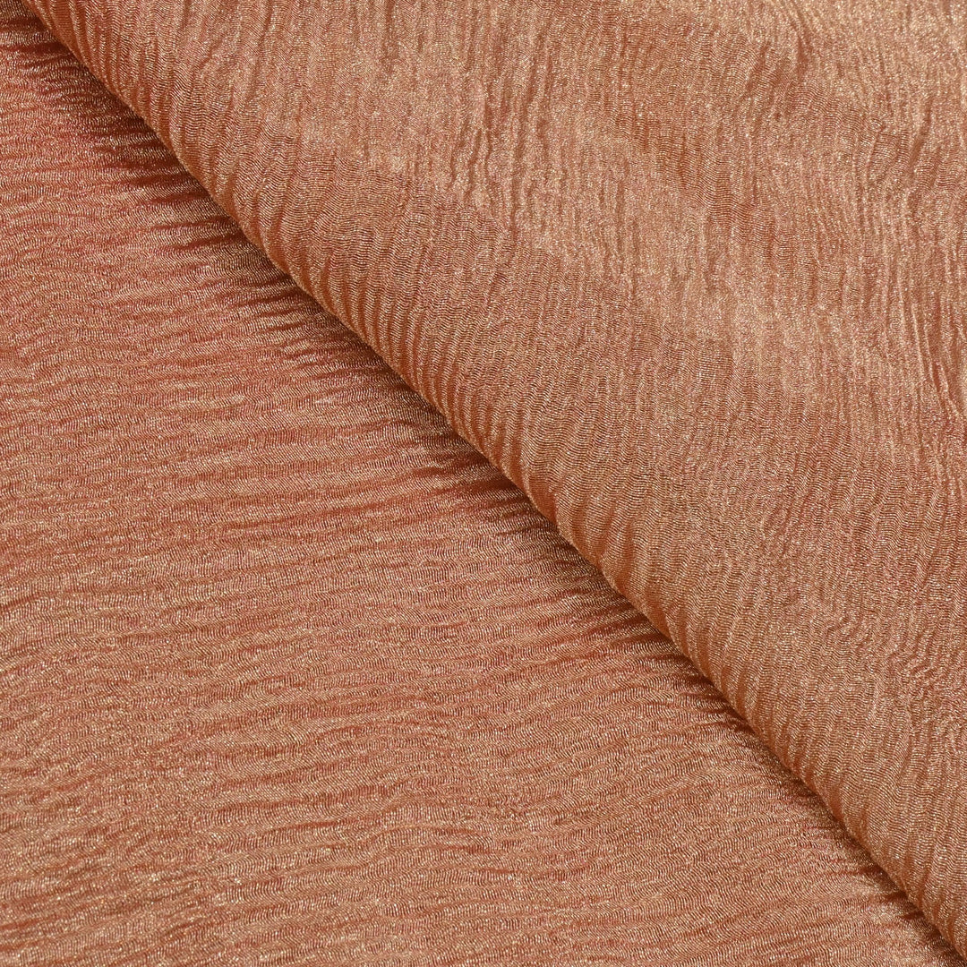 Pinkish Brown Color Pure Crush Tissue Fabrics