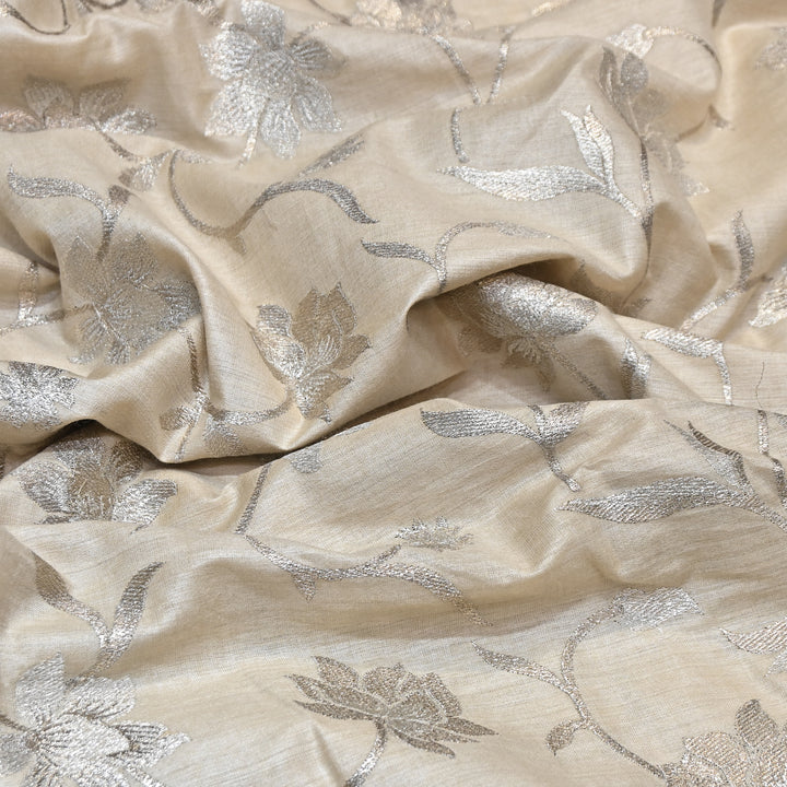 Pure Moonga Silk Zari Embroidery Fabric – Premium Designer Ethnic Fabric for Wedding & Festive Wear -MS4378-1