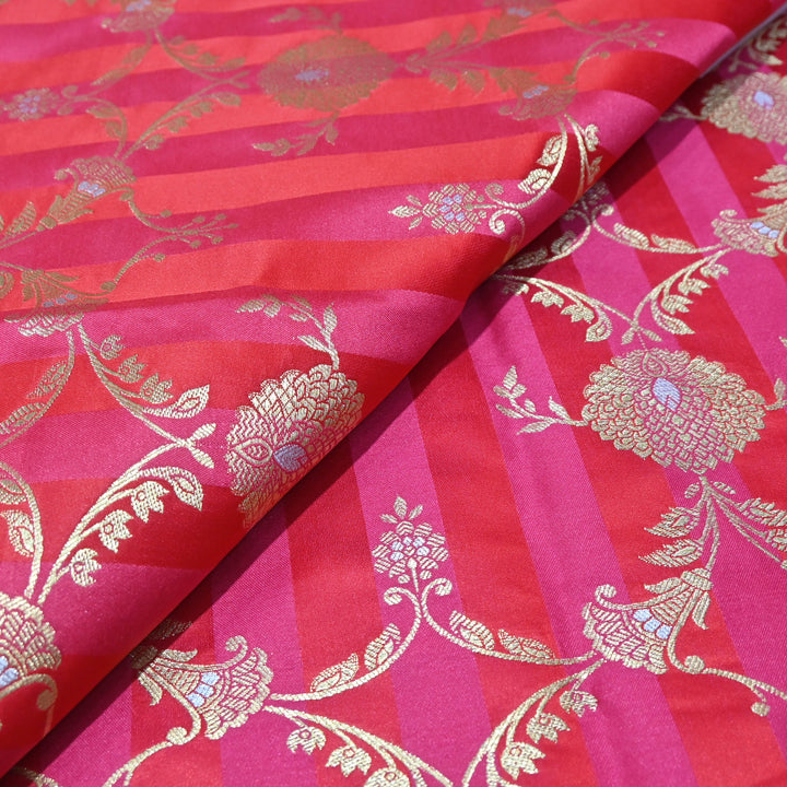 Rani Pink Mina Zari Brocade Fabric