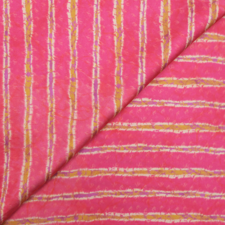 Pink Modal Satin Fabric in Digital Print