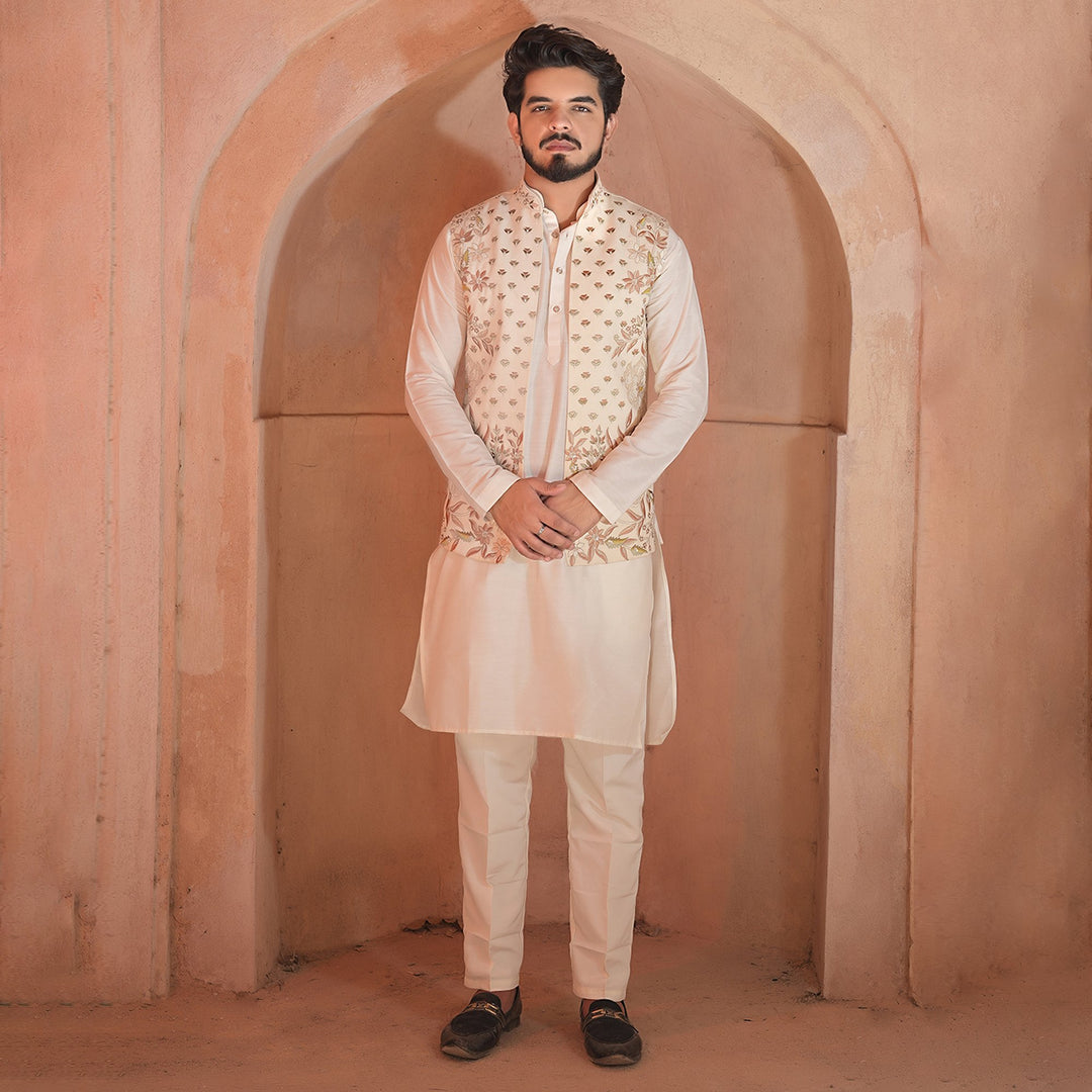 Hand Work Designer Nehru Jacket with Kurta and Trouser