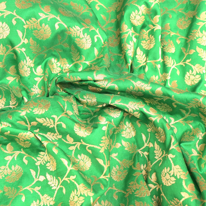 Semi Katan Silk Zari Jaal Brocade Fabrics