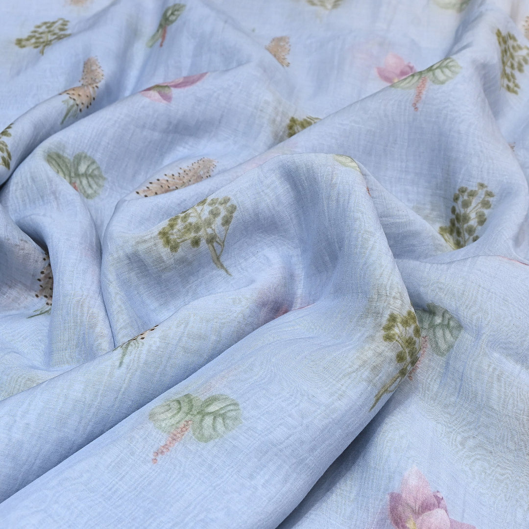 Mul Chanderi Digital Print Fabric - Soft Lightweight Designer Fabric GT0185-1b