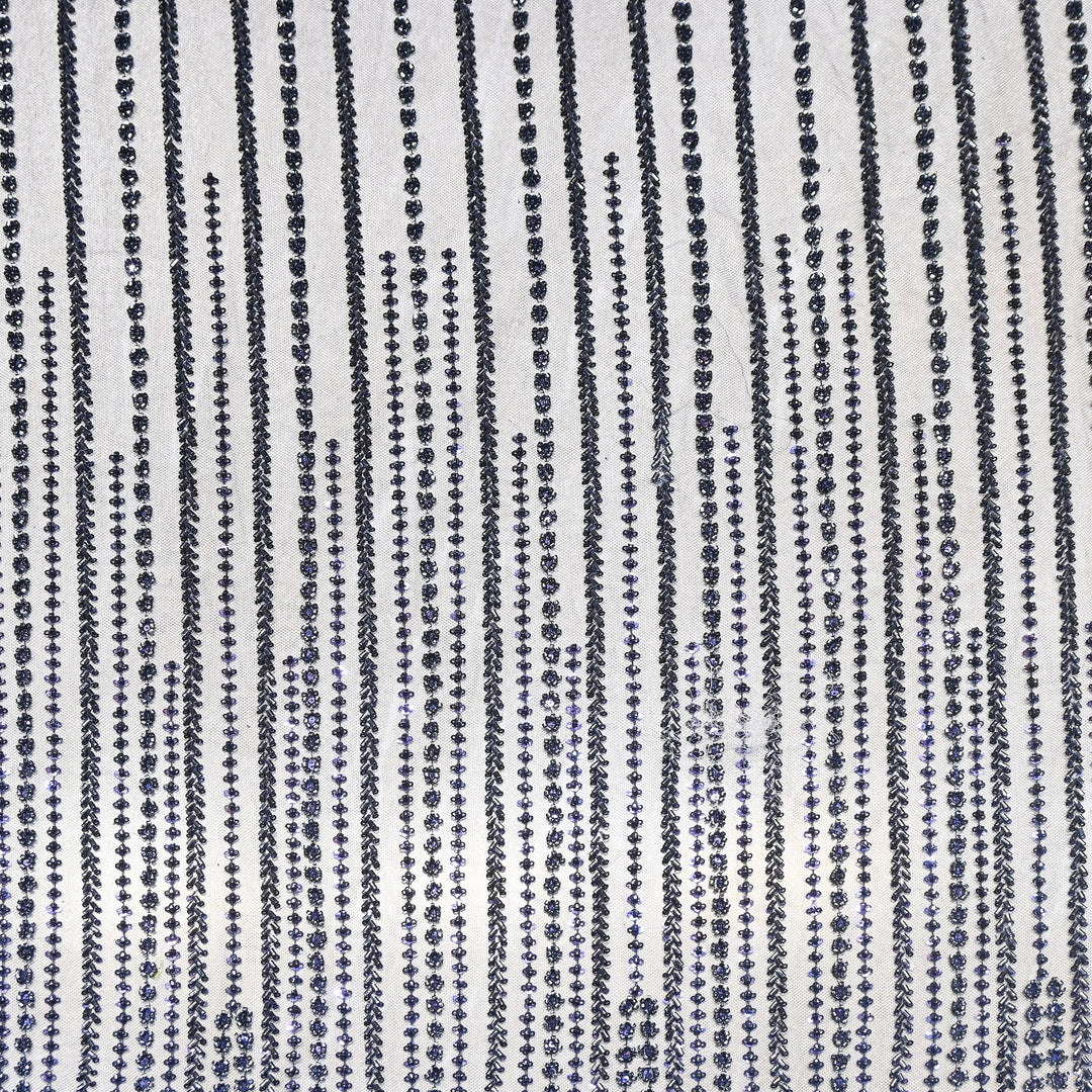 Premium Imported Beaded & Sequin Embroidery Net Fabric- 382747-04