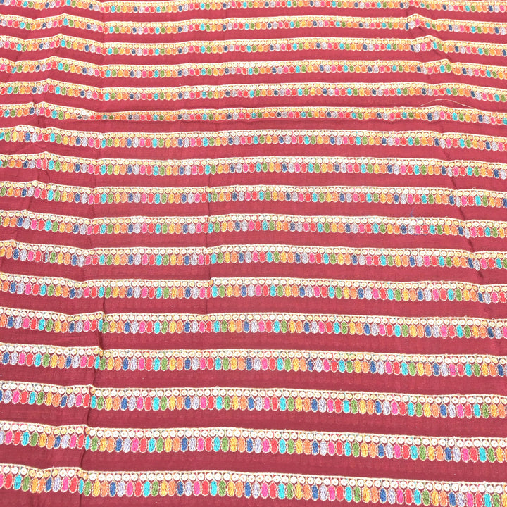 Chinon Zari Sequins Embroidery Fabric
