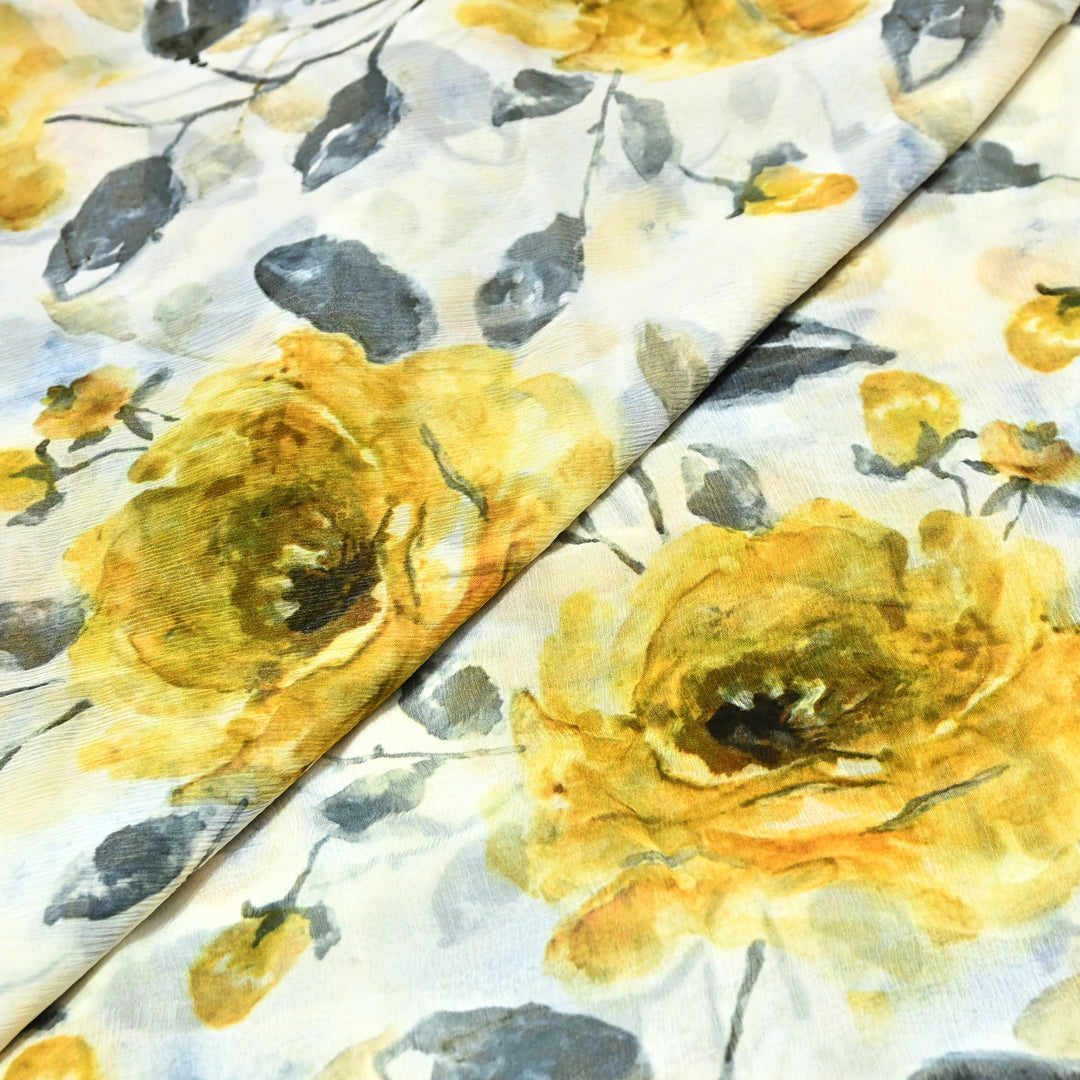 Designer Floral Cotton Digital Print Fabric-Soft Breathable Designer Cotton Fabric SNT165-13
