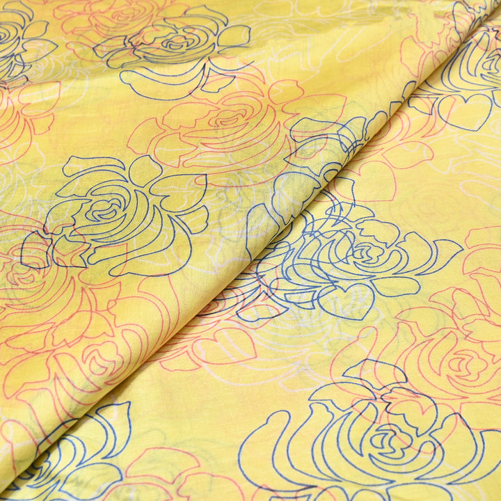 Silk Chanderi Digital Print Fabric 44" – Soft Lightweight Designer Fabric 001664-01