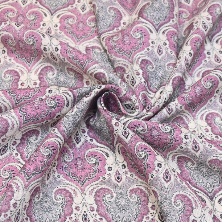 Multicolor Cotton Linen Digital Print Fabric- Soft Breathable Designer Fabric-RT0132-14