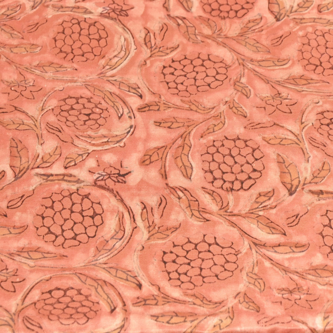 Mushrum Satin Vanaspati Print Fabric– Soft Luxury Designer Printed Fabric KK1217-1H