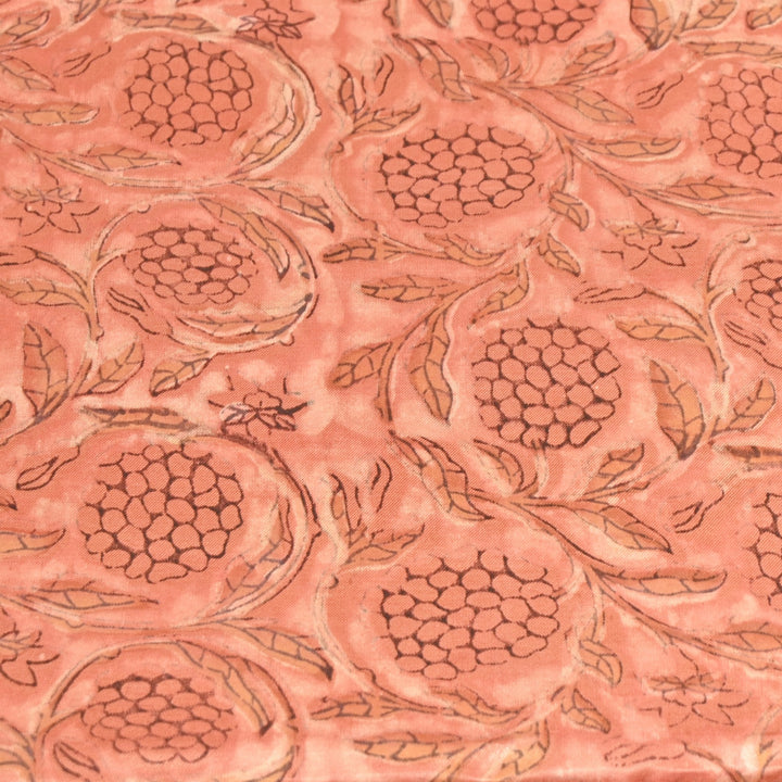 Mushrum Satin Vanaspati Print Fabric– Soft Luxury Designer Printed Fabric KK1217-1H