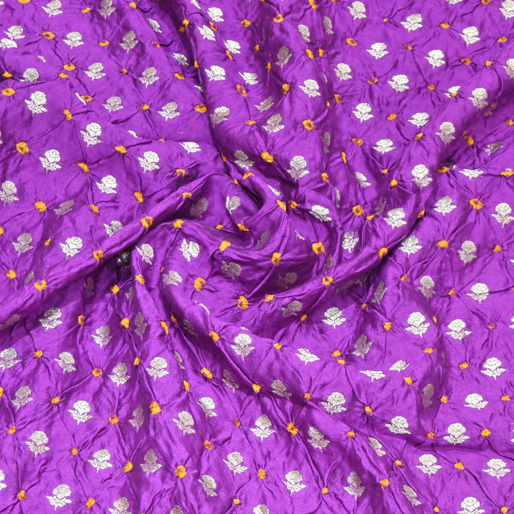 Pure Chiniya Silk Zari And Hand Bandhani Fabrics