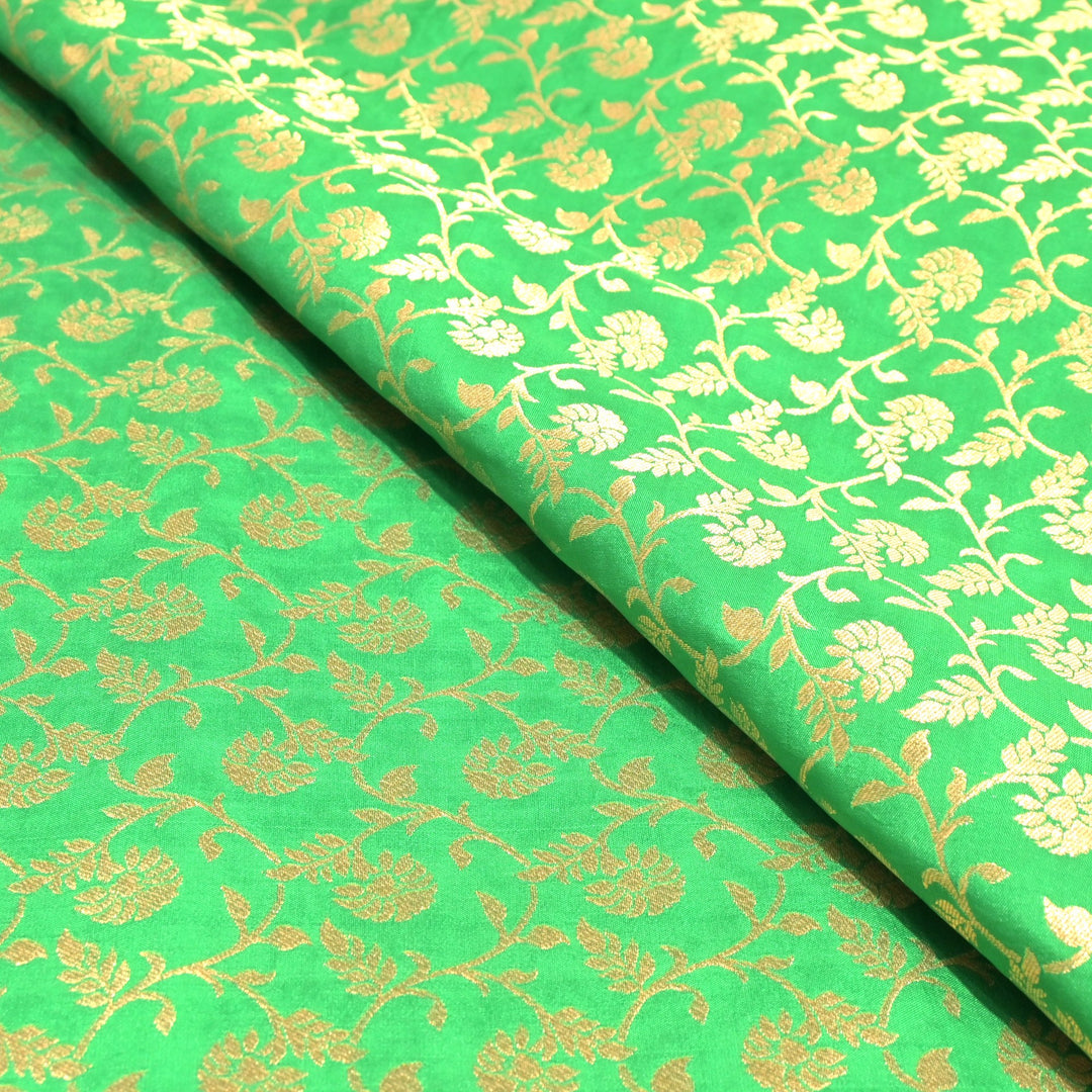 Semi Katan Silk Zari Jaal Brocade Fabrics