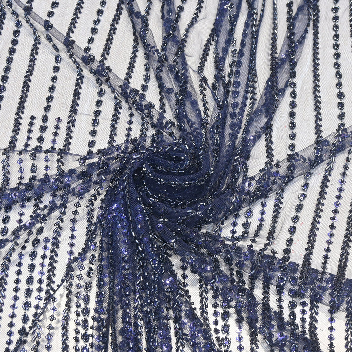 Premium Imported Beaded & Sequin Embroidery Net Fabric- 382747-04