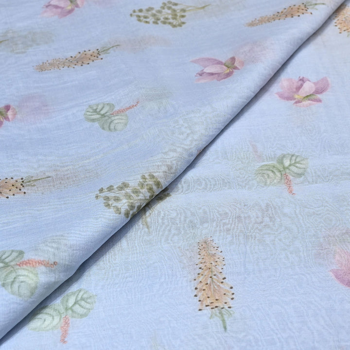 Mul Chanderi Digital Print Fabric - Soft Lightweight Designer Fabric GT0185-1b