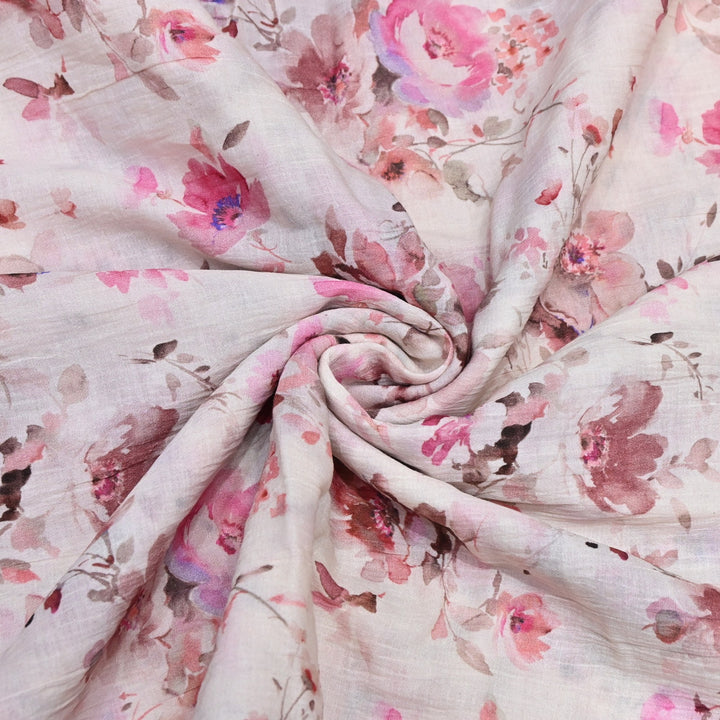 Elegant Crush Chanderi Digital Print Fabrics-UF0208-7