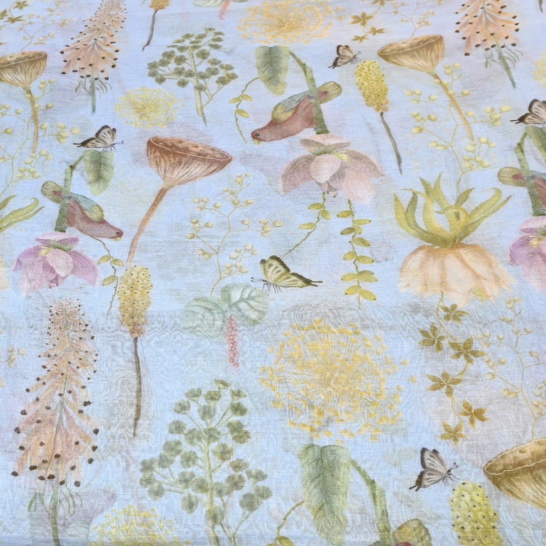 Mul Chanderi Digital Print Fabric - Soft Lightweight Designer Fabric GT0185-1a