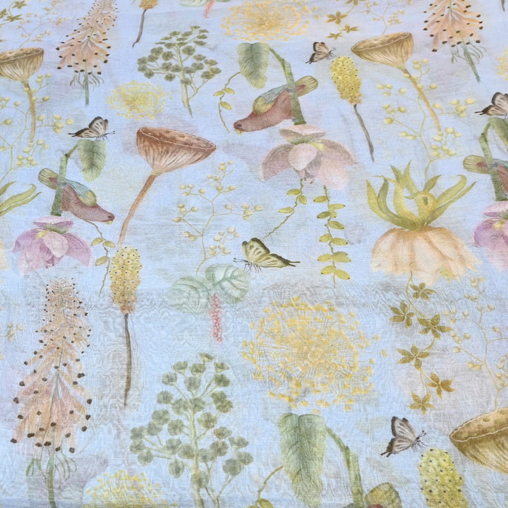 Mul Chanderi Digital Print Fabric - Soft Lightweight Designer Fabric GT0185-1a
