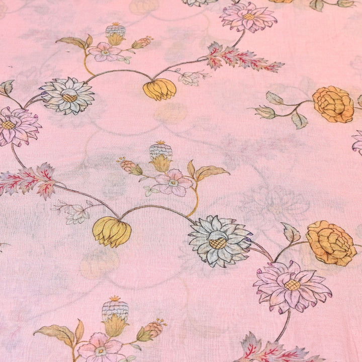 Premium Mul Chanderi Digital Print Fabric – Lightweight Chanderi Fabrics GT0185-7
