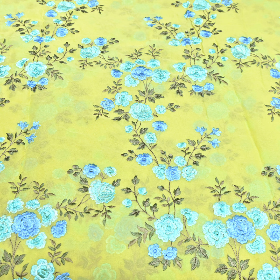 DYED VISCOSE GEORGETTE THREAD EMBROIDERY FABRIC- SW2834- 02