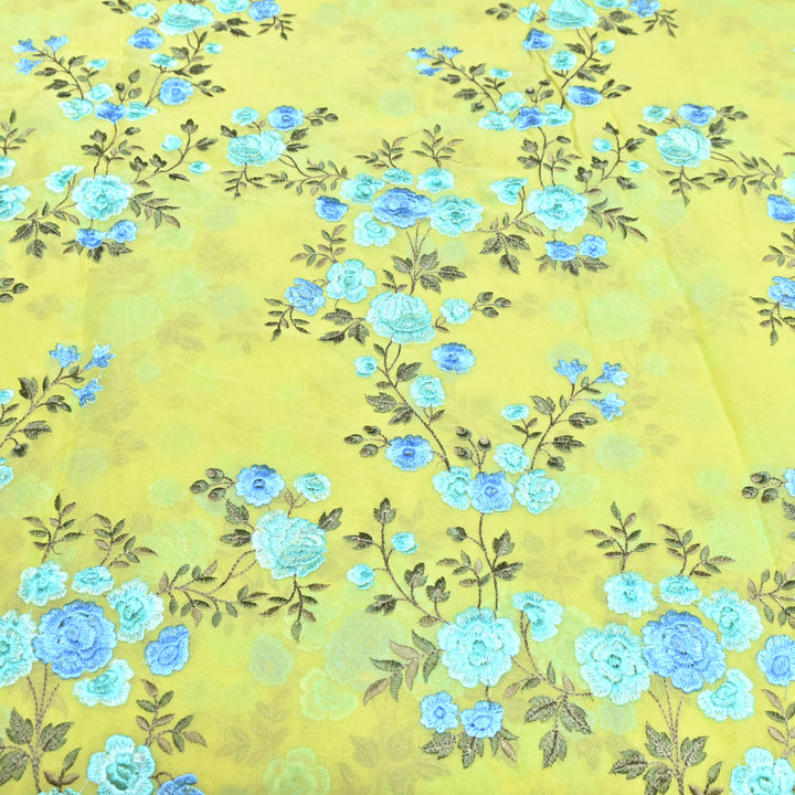 DYED VISCOSE GEORGETTE THREAD EMBROIDERY FABRIC- SW2834- 02