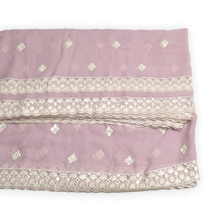 Viscose Georgette Mirror Embroidery Fabrics For Dupatta