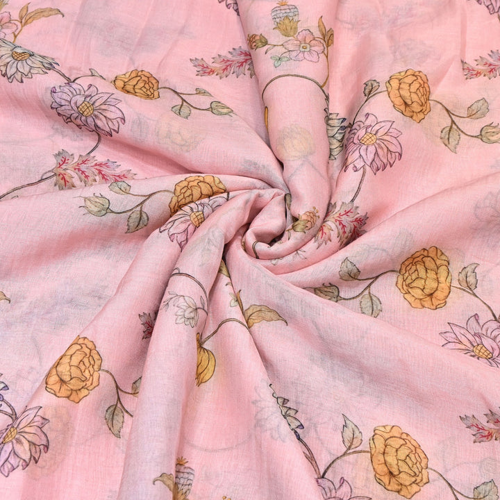 Premium Mul Chanderi Digital Print Fabric – Lightweight Chanderi Fabrics GT0185-7
