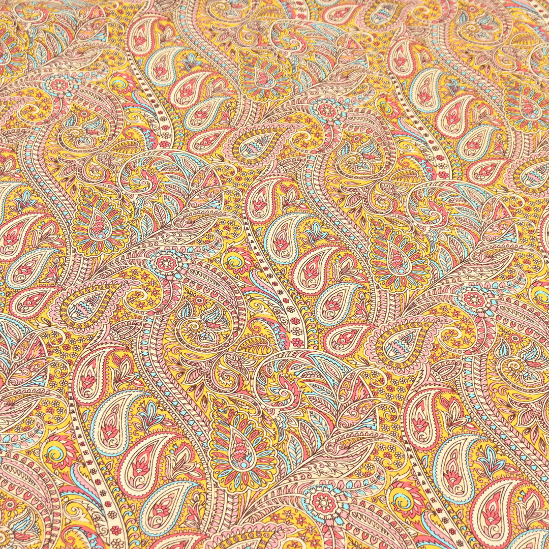 Bronze Yellow Omura Cotton Paisley Print