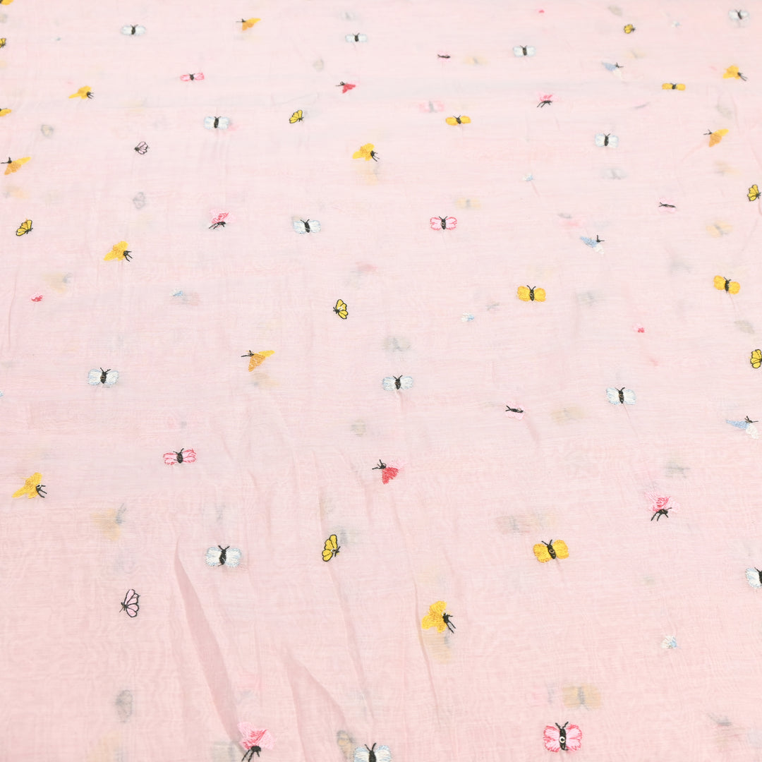 Mal Chanderi Thread Embroidery Fabric – Lightweight Elegant Designer Fabric- V2370C-04