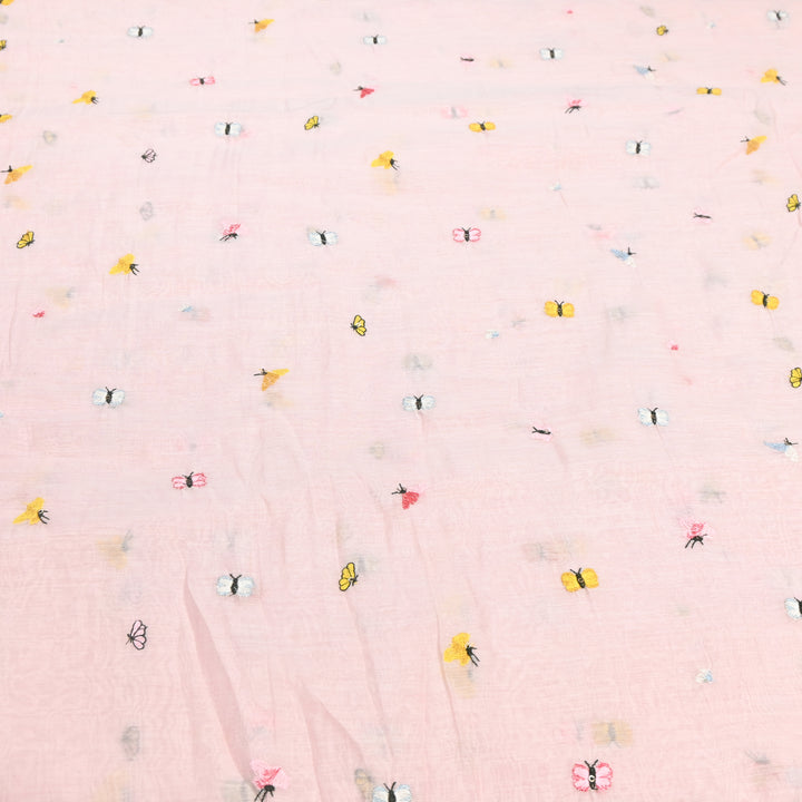Mal Chanderi Thread Embroidery Fabric – Lightweight Elegant Designer Fabric- V2370C-04