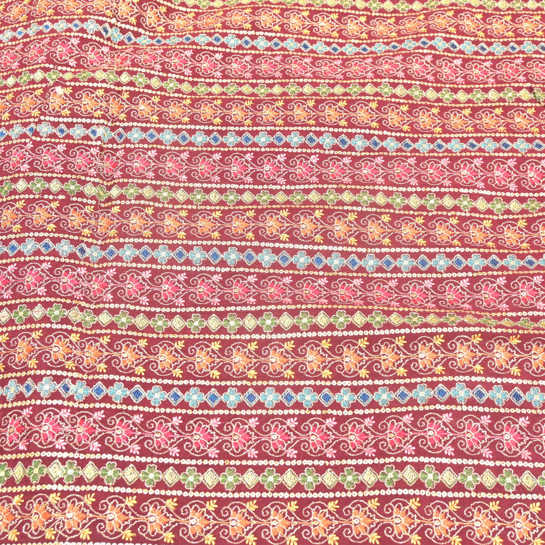 Chinon Zari Sequins Embroidery Fabric