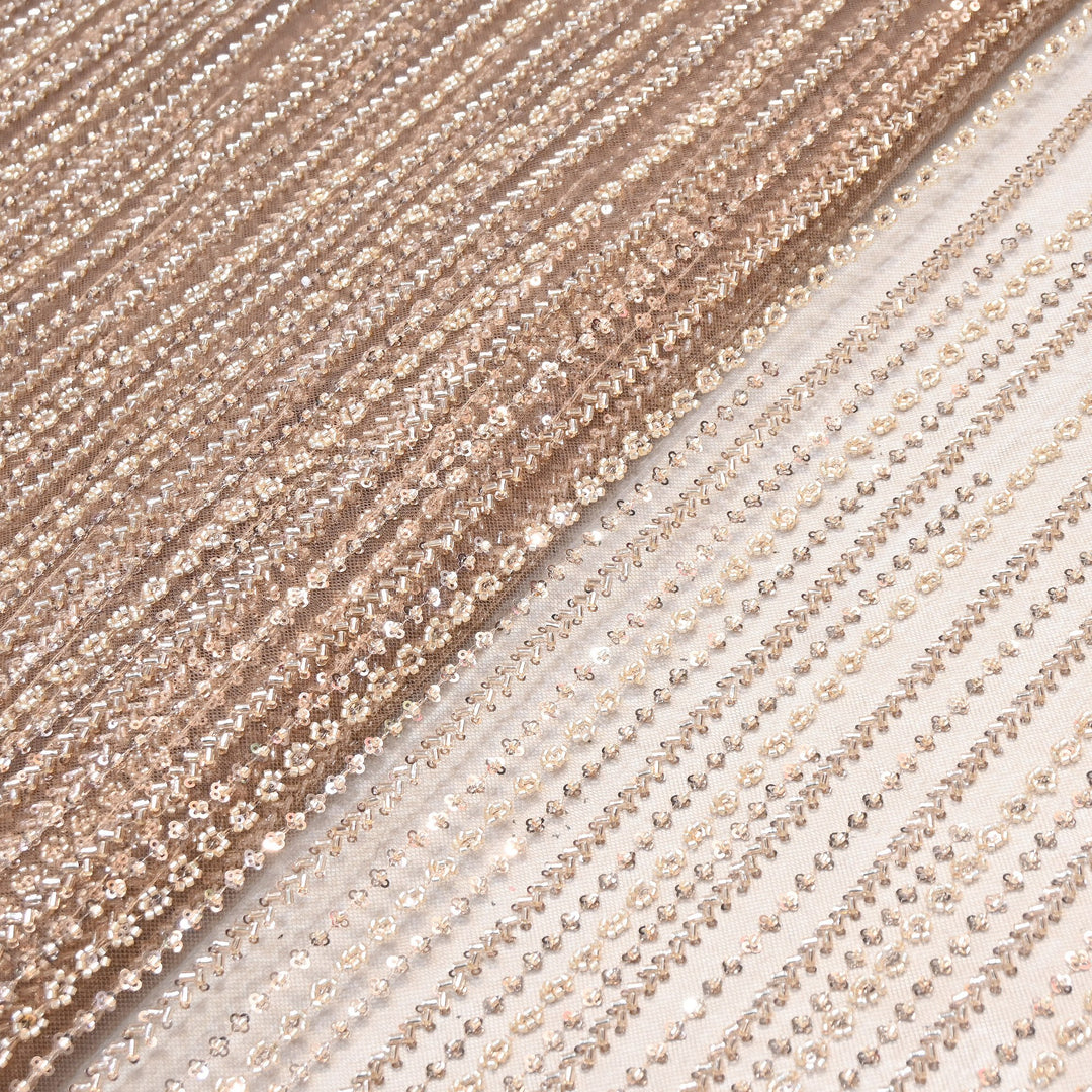 Premium Imported Beaded & Sequin Embroidery Net Fabric- 382747-05