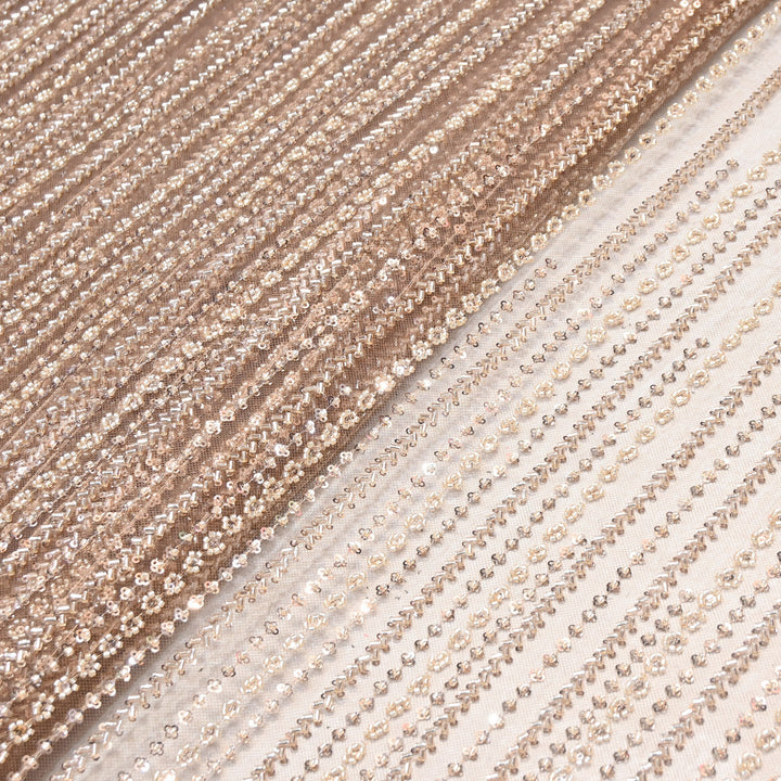 Premium Imported Beaded & Sequin Embroidery Net Fabric- 382747-05