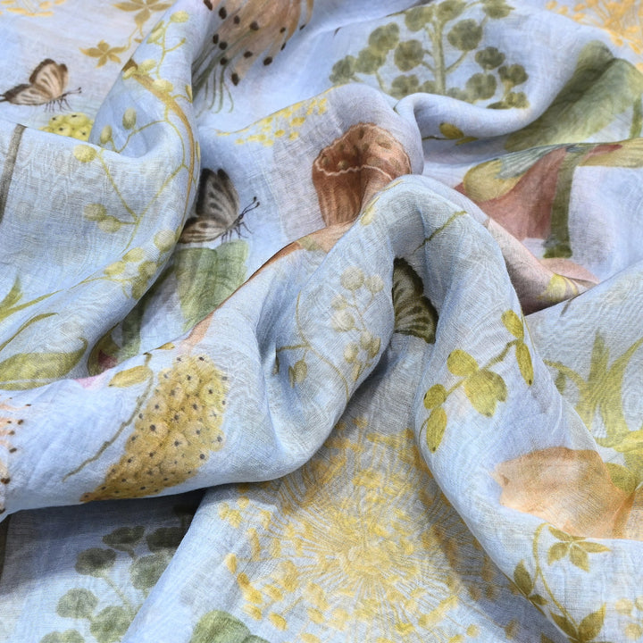 Mul Chanderi Digital Print Fabric - Soft Lightweight Designer Fabric GT0185-1a