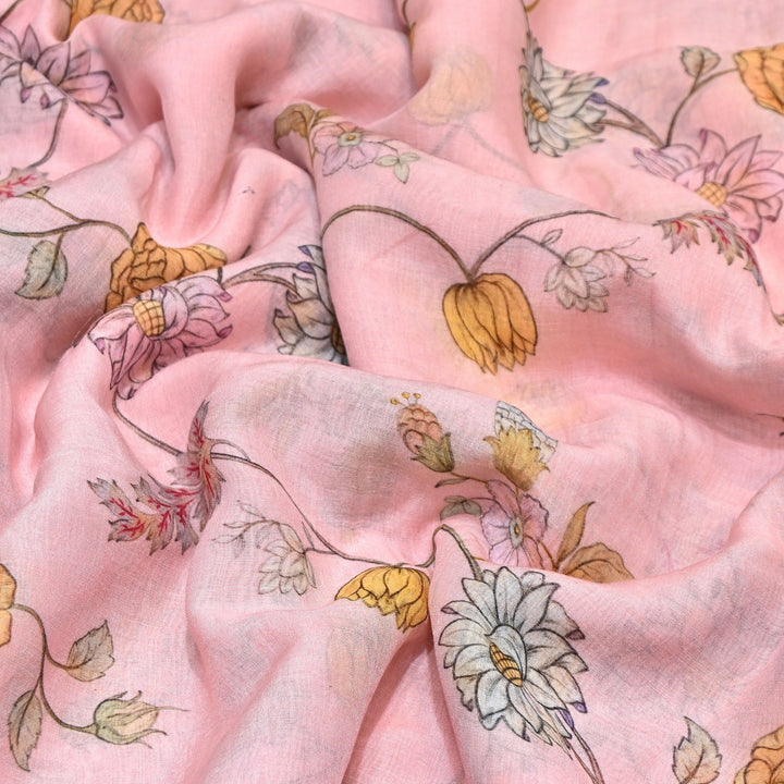 Premium Mul Chanderi Digital Print Fabric – Lightweight Chanderi Fabrics GT0185-7
