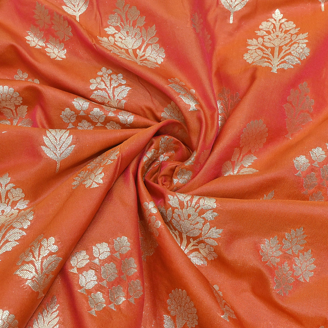 Katan Silk Zari Jaal Brocade Fabrics