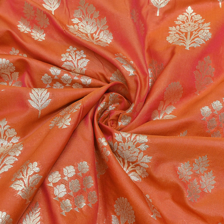 Katan Silk Zari Jaal Brocade Fabrics