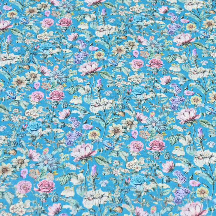 Sky Blue Italian Lawn Print Fabric