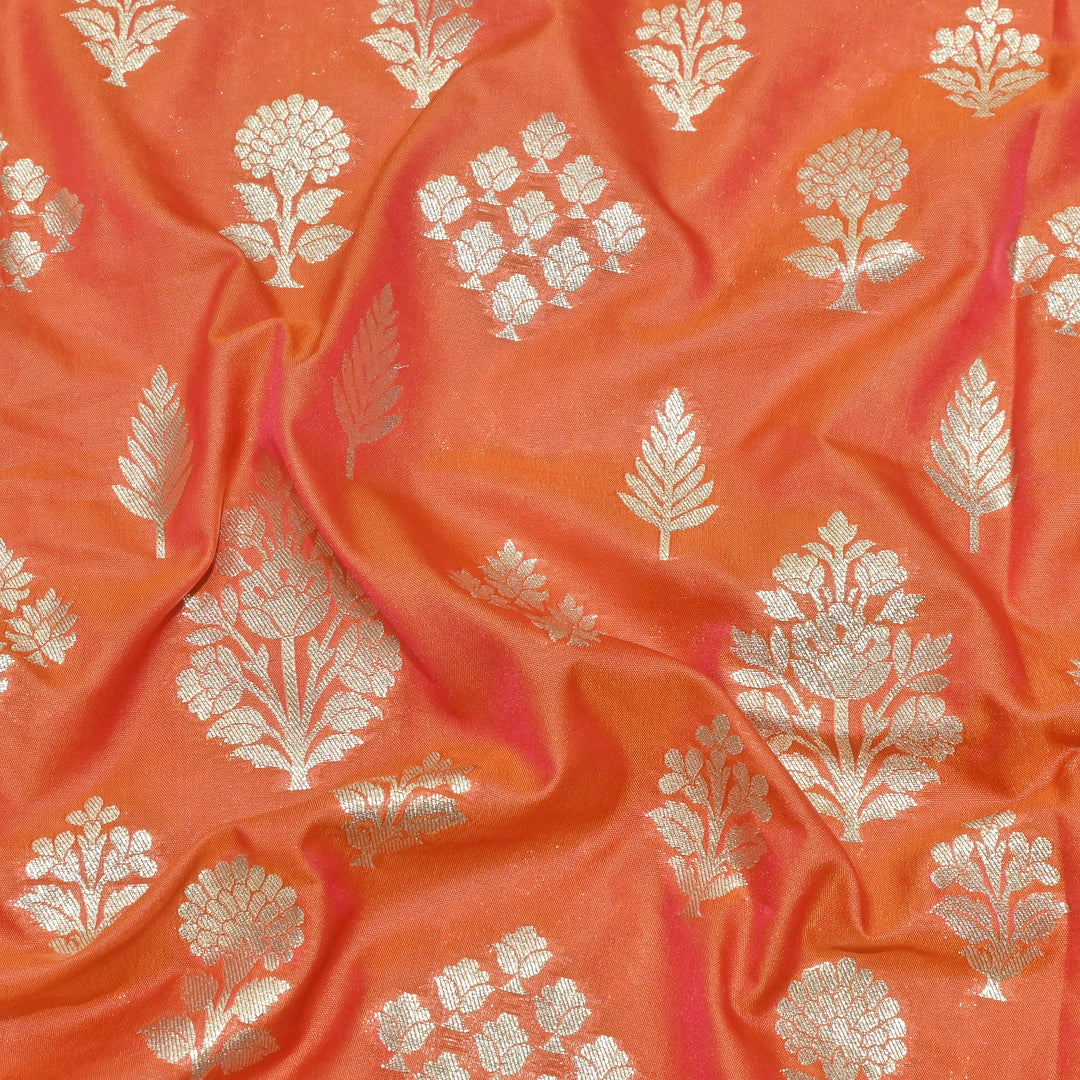 Katan Silk Zari Jaal Brocade Fabrics