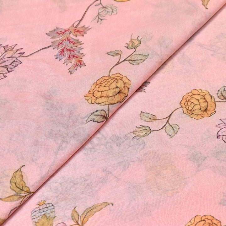 Premium Mul Chanderi Digital Print Fabric – Lightweight Chanderi Fabrics GT0185-7