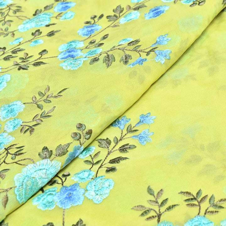 DYED VISCOSE GEORGETTE THREAD EMBROIDERY FABRIC- SW2834- 02