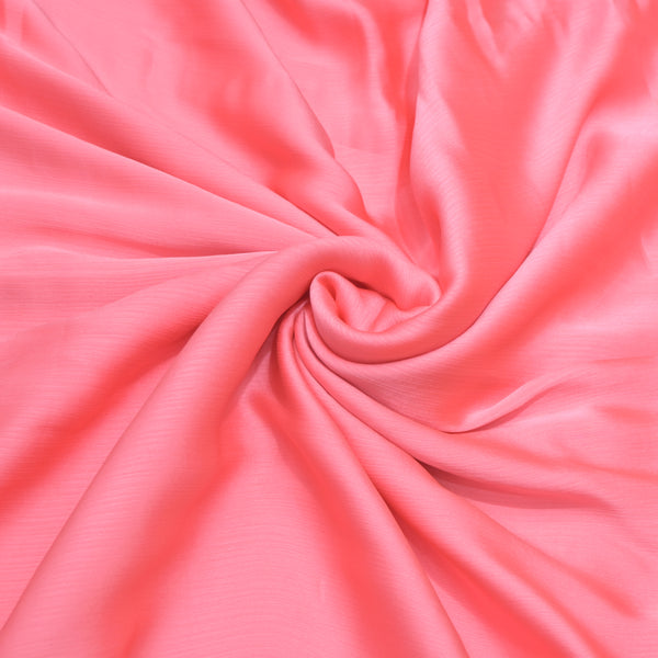 Rose Pink Colour Satin Chiffon Fabrics