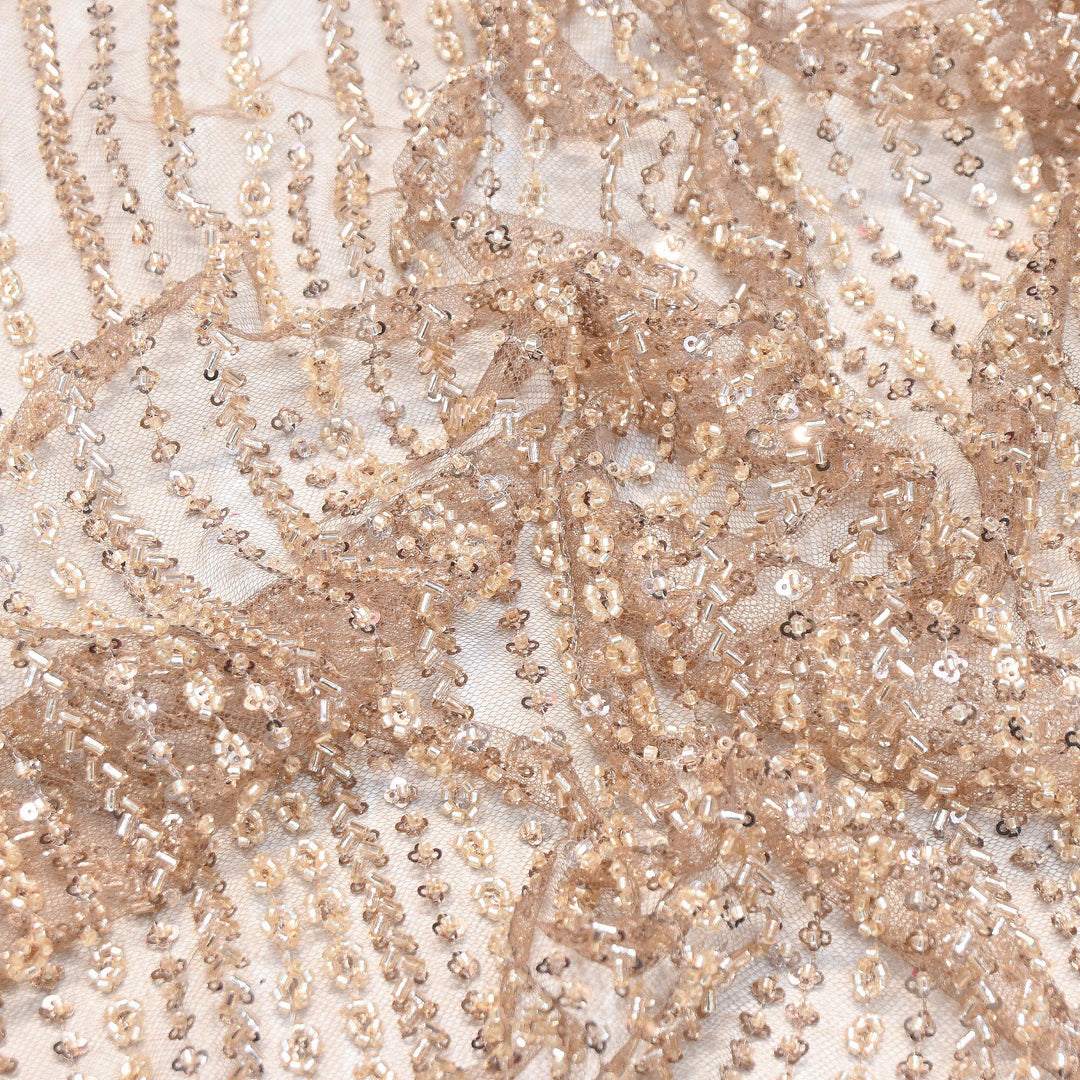 Premium Imported Beaded & Sequin Embroidery Net Fabric- 382747-05